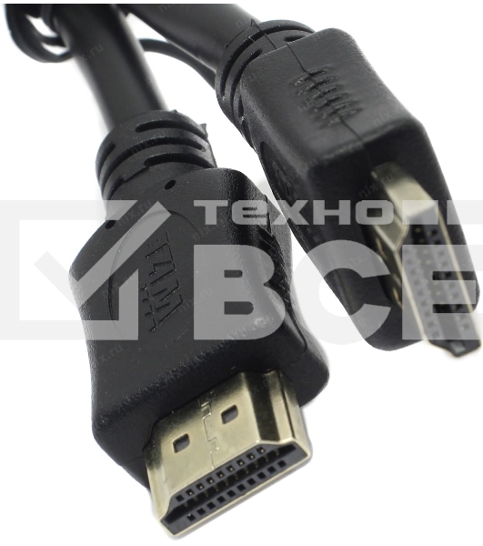 Кабель HDMI C-HM-HM-1.8M Wize, 1.8 м, v.2.0, 19M/19M, позол.разъемы, экран, черный, пакет