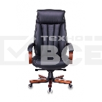 Кресло руководителя Бюрократ T-9922WALNUT/BLACK черный, кожа, крестовина дерево, фото17