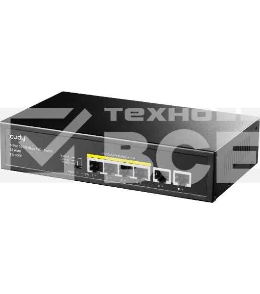 Коммутатор Cudy FS1006P (L2) 6x100Мбит/с 4PoE+ 60W неуправляемый