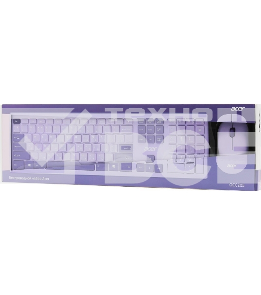 Клавиатура + мышь Acer OCC205 беспроводной USB, 1200 dpi, фиолетовый