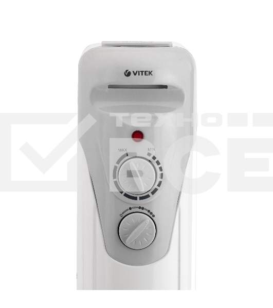 Масляный обогреватель Vitek VT-1707 W (5 секций) белый, 1000 Вт, 10 м2, термостат
