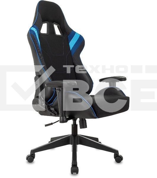 Кресло игровое Бюрократ VIKING 4 AERO BLUE черный/синий, искусст.кожа/ткань, две подушки