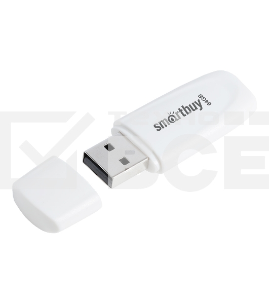 Флешка USB Smartbuy R/W (SB064 Gb2SCW) UFD 2.0 064 Gb, Scout белый белый