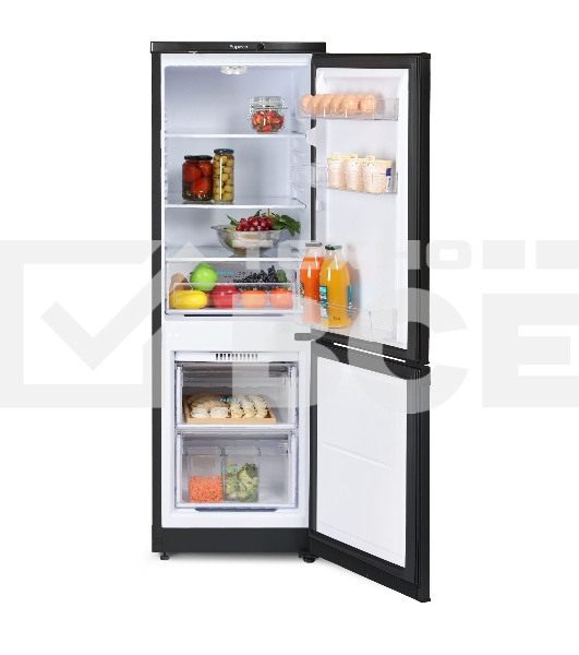 Холодильник Бирюса B418 черный двухкамерный 125/55л морозилка снизу