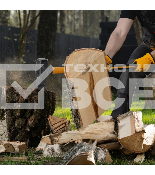 Колун-кувалда Denzel 4000 г, кованая, фибергласовая рукоятка c TPR покрытием, 880 мм