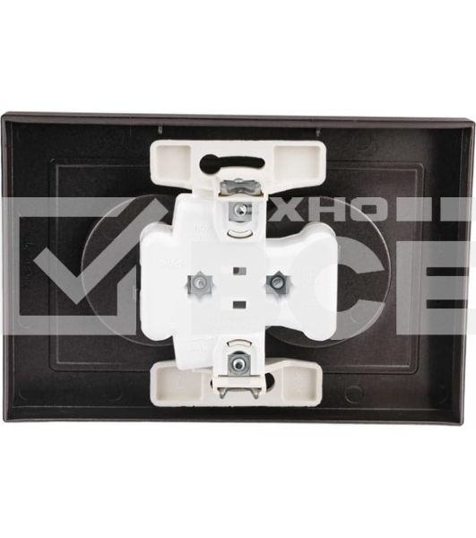 Розетка 2-м AtlasDesign без заземл. 16А в сборе мокко SchE ATN000620