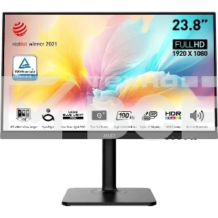 Монитор 23.8' MSI Modern MD2412P IPS 1920x1080, 100 Гц, 4 мс, 16:9, 300 кд/м2, 1xHDMI, 1xUSB-C, 1x3.5 мм, черный