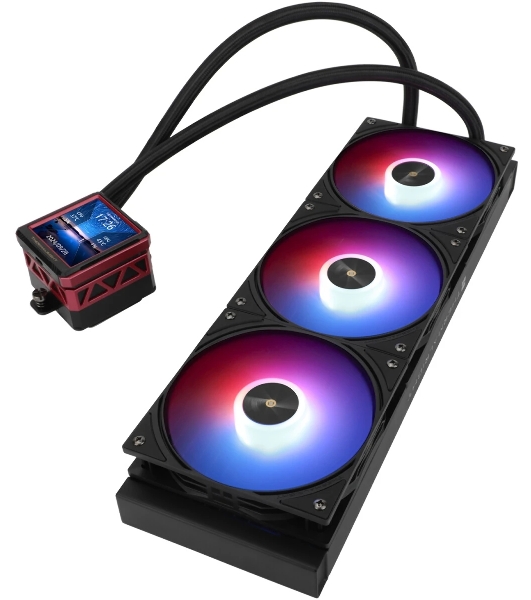 Водяное охлаждение для процессора Water Cooling System Thermalright Frozen Warframe 360 Ultra черный Argb (360мм, черный, ARGb/Fans: 3x120мм, 70.84CFM, 22.1dBA, 2000RPM/Pump height 60мм, 23dBA, 3000RPM, Rad thickness 27mm/S: 1200, 1700, 1851, 2011, 2066, 115X, AM5, AM4)