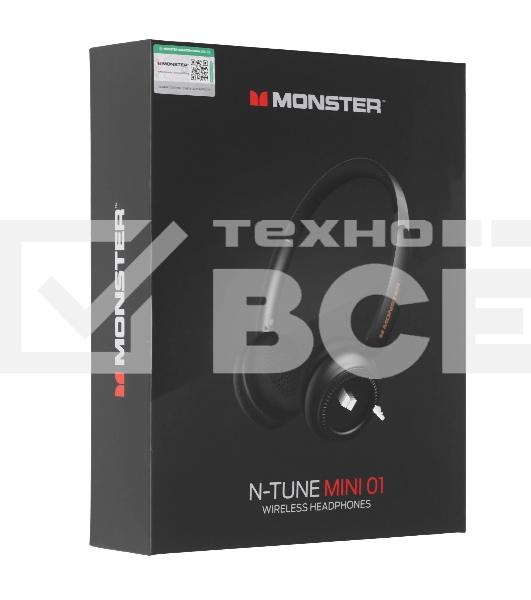 Беспроводные наушники MONSTER N-tune mini 01 черный, накладные, Bluetooth, до 50 ч