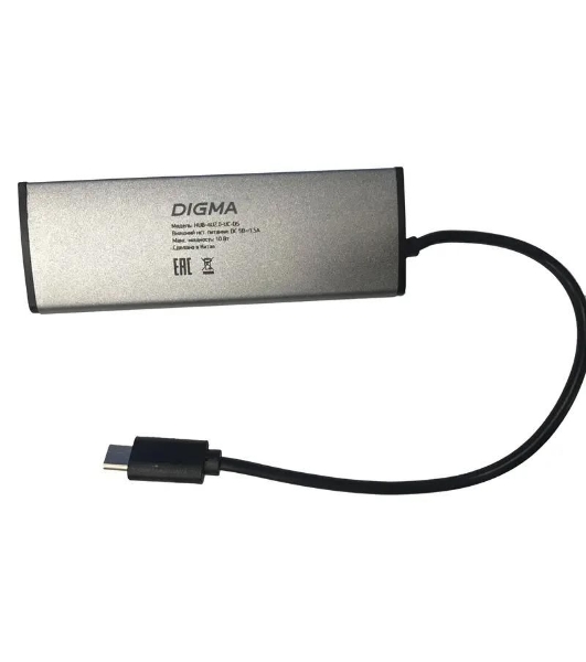 USB-концентратор Digma HUB-4U2.0-UC-DS, USB-C, USB 2.0 4 порта, USB