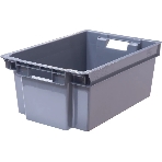 Ящик полимерный сплошной ТАРА.РУ Север помнит 125-2 ВС 600х400х250мм серый 35601, фото 1