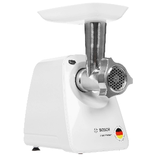 Мясорубка электрическая Bosch MFW2514W белый, 1500 Вт, 1.7 кг/мин, защита от перегрузки, насадки - 3
