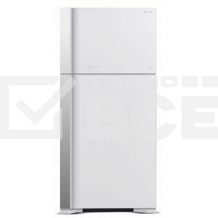 Холодильник Hitachi R-VG660PUC7-1 GPW белый стекло двухкамерный инвертер 405/145л морозилка сверху No Frost