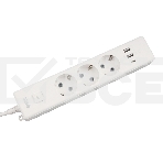 Бытовой удлинитель PowerCube, 3р с/з вык.,3USB, 3500 Вт, 16А, 1.9 м, 3*1,0 (белый) PC-5-2M, фото3
