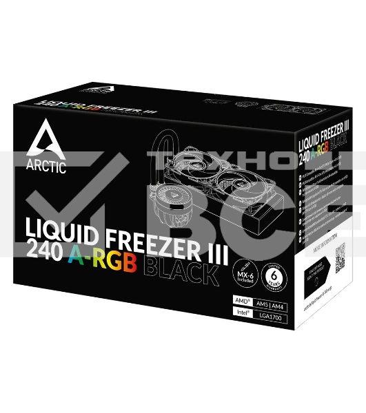 Жидкостная система охлаждения Arctic Liquid Freezer III 240 A-RGB черный, 120 мм, алюминий, 2800 об/мин, 25 дБ, 4 pin, 250 Вт