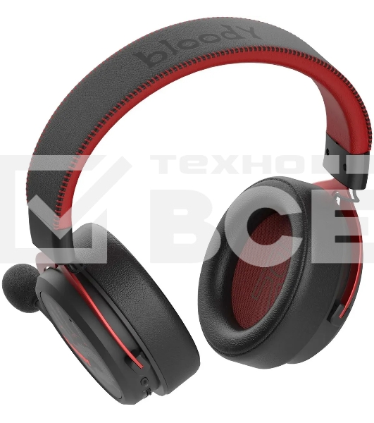 Наушники с микрофоном A4Tech Bloody MR590 Sports красный/черный 1.5м мониторные BT/Radio/3.5mm оголовье (MR590+ WIRED/SPORT RED)