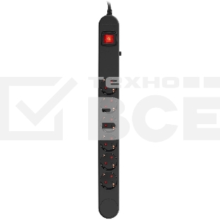 Сетевой фильтр Ippon NF-EU-1.8-10 1.8м (6 розеток) черный (коробка)