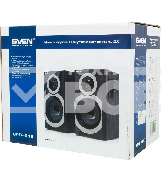 Колонки Sven SPS-619 2.0 черный 20Вт