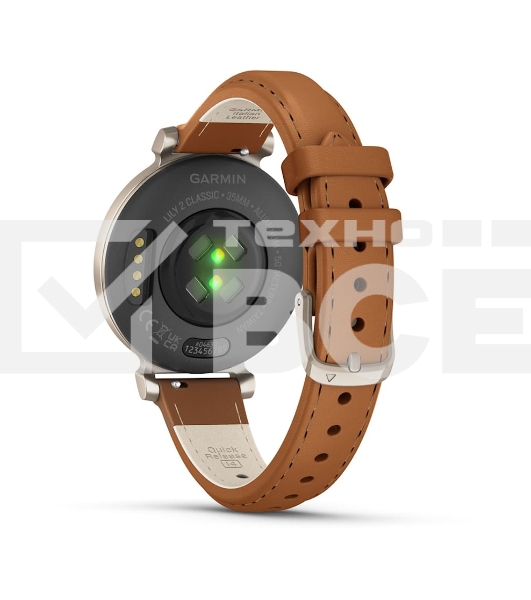 Смарт-часы Garmin Lily 2 Classic кремовое золото, коричневый кожаный ремешок 35,4мм
