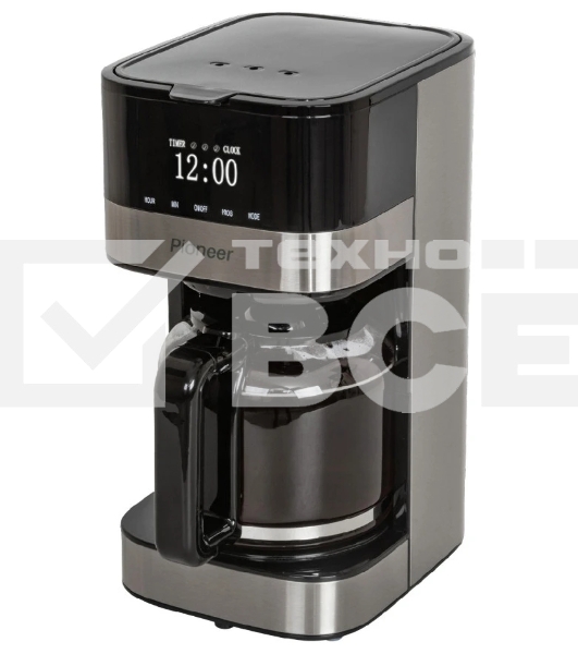 Кофеварка капельная Pioneer CM052D серебристый/черный, исп. кофе - молотый, 1.5 л, 900 Вт