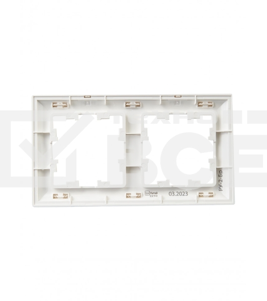 Рамка 2-местная IEK BRITE РУ-2-Бр DECOR 3D-форма белый/белый