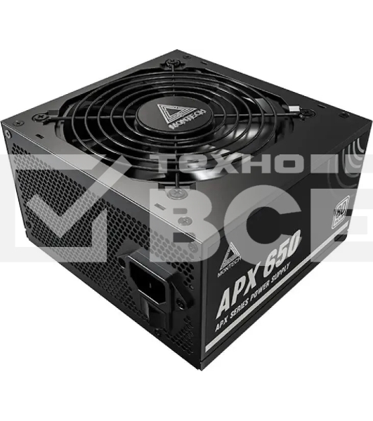 Блок питания Montech APX 650 (XWYA11-650W), 650 Вт, 80 PLUS WHITE, 120 мм, немодульный, чёрный