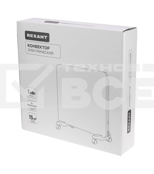 Конвектор Rexant 60-0093, белый, 1000 Вт, 15 м2, механический термостат