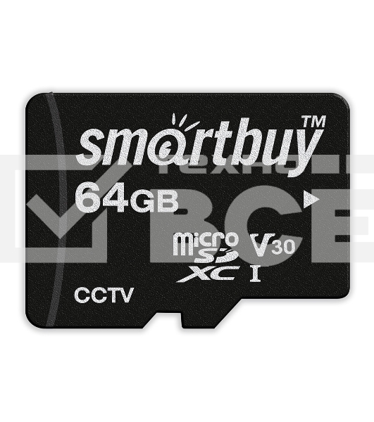 Флеш карта Smartbuy (SB64GbSDCCTV) micro SDXC 064Gb cl10 U3 V30 + адаптер