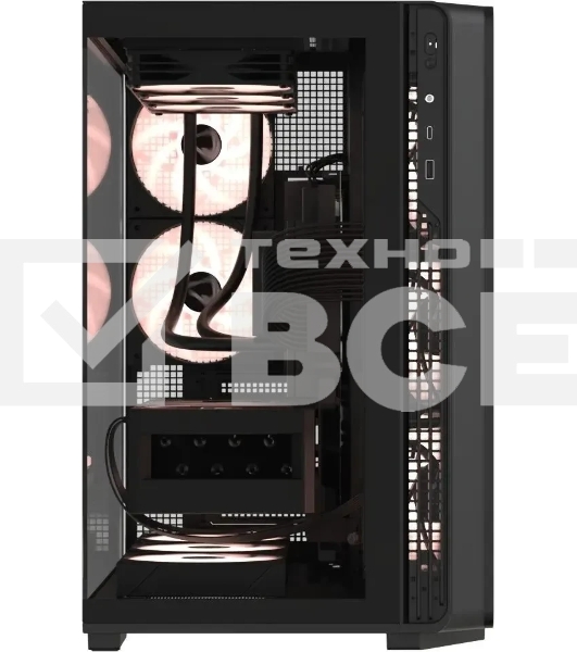 Корпус Formula Crystal Z7 черный без БП ATX 11x120мм 4x140мм 1xUSB3.0 1xUSB3.1 audio bott PSU