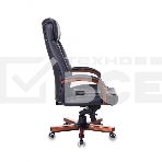 Кресло руководителя Бюрократ T-9922WALNUT/BLACK черный, кожа, крестовина дерево, фото15
