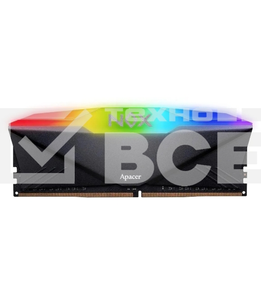 Оперативная память Apacer Nox, DDR4, 16GB (1x16 GB), 3200 MHz, CL16, радиатор, RGB, чёрный
