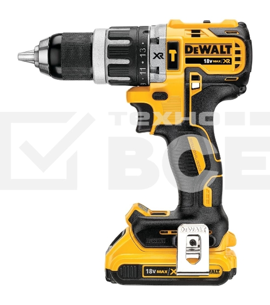 Дрель-шуруповерт DeWalt DCD796D2-QW, Аккумуляторная, 18В, 2 АКБ, Ударная, Кейс