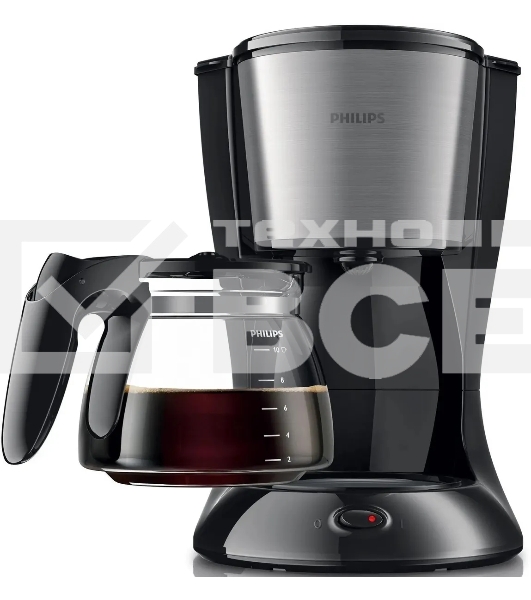 Кофеварка капельная Philips HD7462/20 черный/серебристый, исп. кофе - молотый, 1.2 л, 1000 Вт