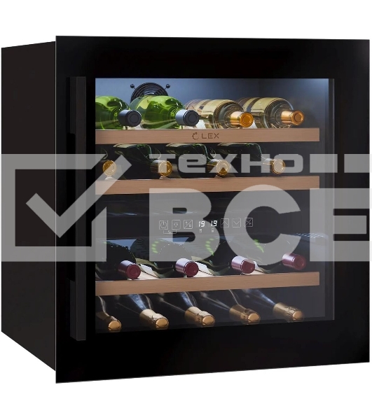 Винный шкаф Lex LWD6036BL dual zone 1-нокамерн. черный стекло (CHAT500007)