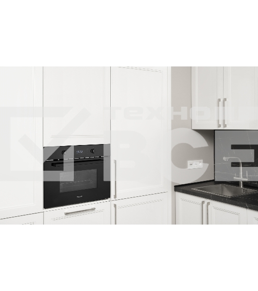 Духовой шкаф компактный с СВЧ встраиваемый Weissgauff OE 449 PDB Black Edition чёрный