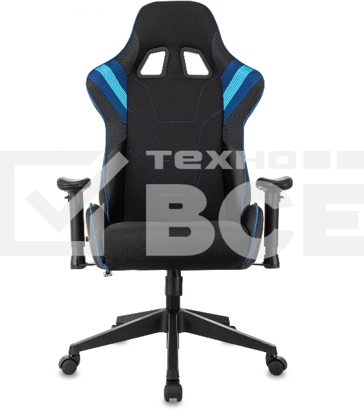 Кресло игровое Бюрократ VIKING 4 AERO BLUE черный/синий, искусст.кожа/ткань, две подушки