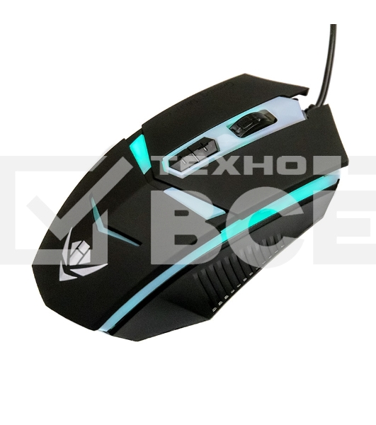 Мышь проводная Nakatomi MOG-02U черный, 1600 dpi, USB, кнопки - 5