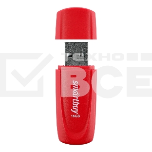Флешка USB Smartbuy R/W Scout Red (SB016Gb2SCR), 16Gb, USB 2.0, R/W 15/12, красный