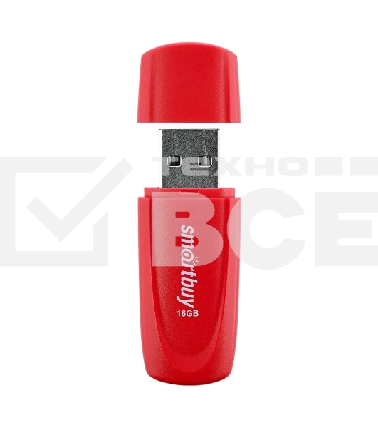 Флешка USB Smartbuy R/W Scout Red (SB016Gb2SCR), 16Gb, USB 2.0, R/W 15/12, красный