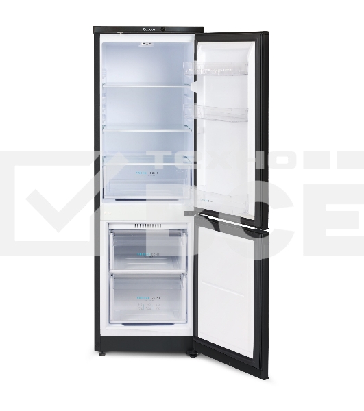 Холодильник Бирюса B418 черный двухкамерный 125/55л морозилка снизу