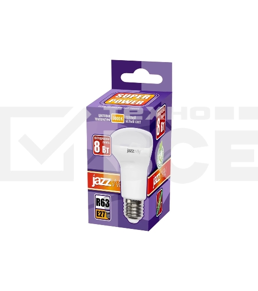 Лампа светодиодная JazzWay PLED-SP R63 8Вт 3000К теплый белый E27 630лм 230В
