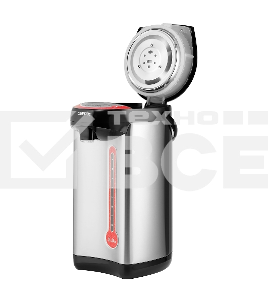 Термопот Centek CT-0082 черный, 5л, 750 Вт, 3 способа подачи воды, корпус из нержавеющей стали