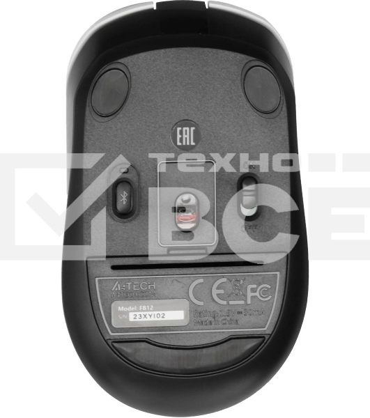 Мышь беспроводная A4Tech Fstyler FB12 белый/черный, 1200 dpi, радиоканал, Bluetooth, USB, кнопки - 3