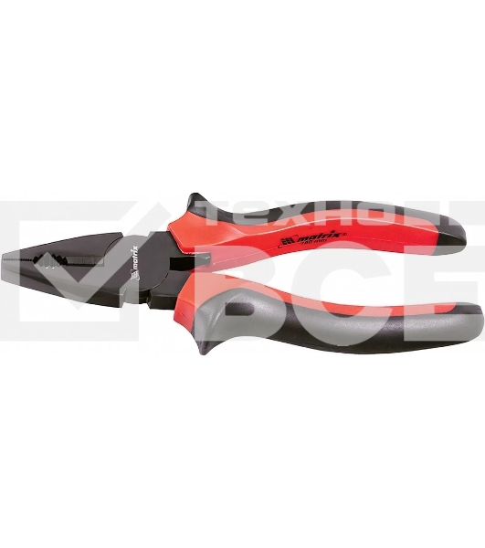 Плоскогубцы Matrix Nickel черный, 180 мм, комбинированные, двухкомпонентные рукоятки