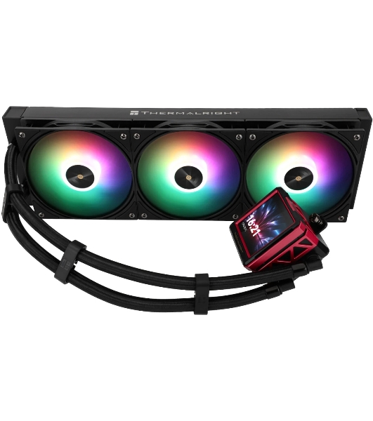 Водяное охлаждение для процессора Water Cooling System Thermalright Frozen Warframe 360 Ultra черный Argb (360мм, черный, ARGb/Fans: 3x120мм, 70.84CFM, 22.1dBA, 2000RPM/Pump height 60мм, 23dBA, 3000RPM, Rad thickness 27mm/S: 1200, 1700, 1851, 2011, 2066, 115X, AM5, AM4)