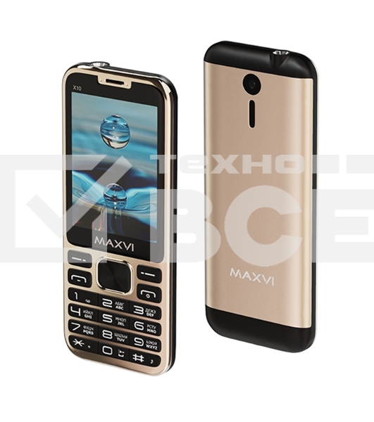 Мобильный телефон Maxvi X10 золотистый металлик