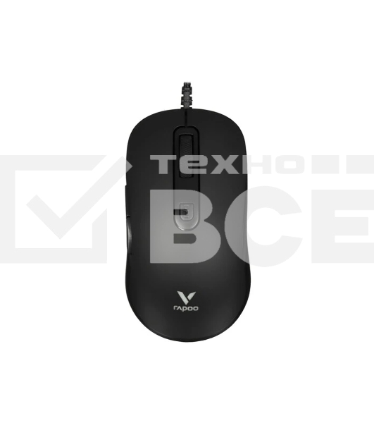 Мышь проводная Rapoo V16RGB черный, 12800 dpi, USB, кнопки - 6