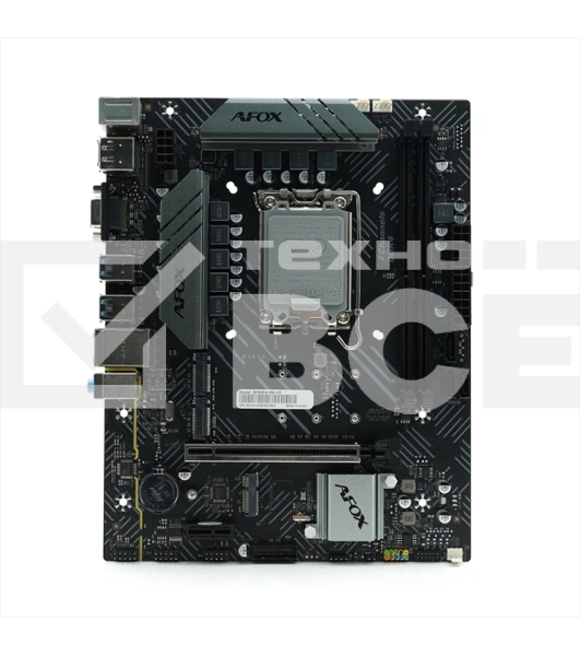 Материнская плата AFOX B760D4-MA5-V2, LGA 1700, Intel B760, 2xDDR4, 3xSATA, 1xM.2, 1xPCIe 4.0 x16, 1xPCIe x1, 1xMini PCIe, 1xHDMI, 1xD-Sub, 1x 1Gb LAN, 4xUSB-A 3.0, 2xUSB 2.0, 3x3.5 мм, 5.1, mATX