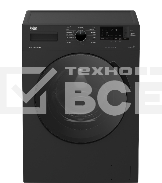 Стиральная машина Beko WSPE 6H612A черный, загрузка фронтальная 6,5 кг, 1200 об/мин., класс: А++