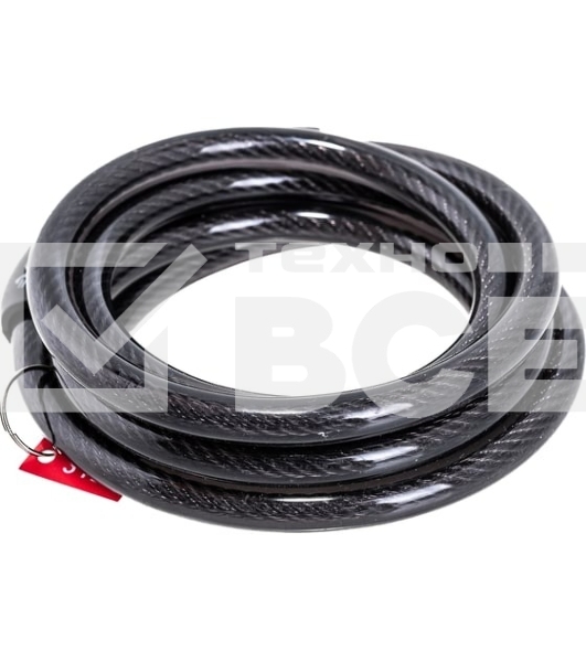 Замок тросовый Зубр Стандарт, кодовый, с неизменяемым кодом, длина троса - 1200мм, d 8мм. 37267-120